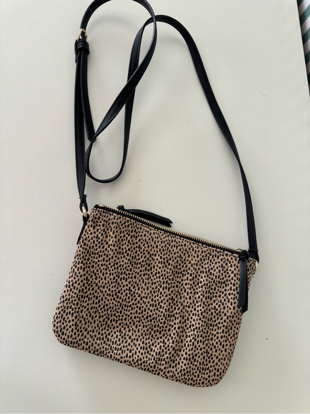 NWOT Leopard Print Crossbody Bag with Black Strap